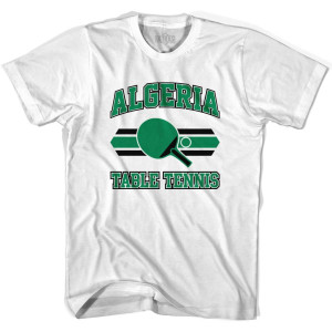 Algeria Table Tennis Youth Cotton T-shirt-White Algeria Table Tennis Youth Cotton T-shirt-White