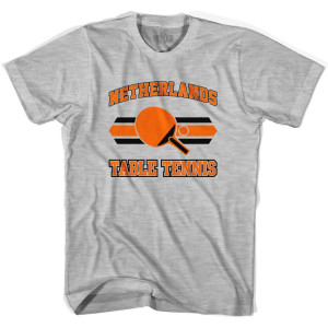 Netherlands Table Tennis Adult Cotton T-shirt - Grey Heather