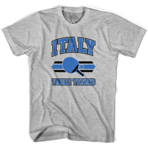 Italy Table Tennis Youth Cotton T-shirt - Grey Heather Italy Table Tennis Youth Cotton T-shirt - Grey Heather
