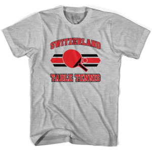 Switzerland Table Tennis Adult Cotton T-shirt - Grey Heather Switzerland Table Tennis Adult Cotton T-shirt - Grey Heather