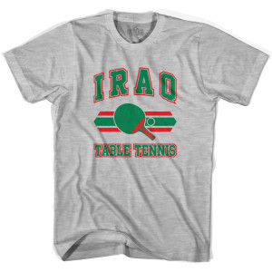 Iraq Table Tennis Youth Cotton T-shirt - Grey Heather Iraq Table Tennis Youth Cotton T-shirt - Grey Heather