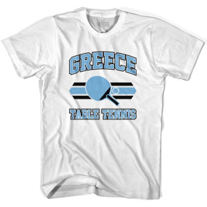 Greece Table Tennis Adult Cotton T-shirt - White