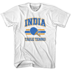 India Table Tennis Youth Cotton T-shirt - White India Table Tennis Youth Cotton T-shirt - White
