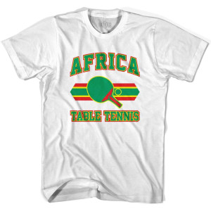 Africa Table Tennis Adult Cotton T-shirt - White