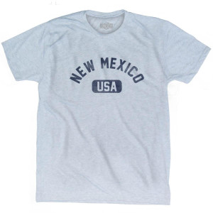 New Mexico USA Adult Tri-Blend T-shirt - Athletic White