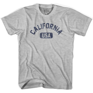 California USA Womens Cotton T-shirt - Grey Heather