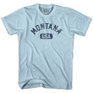 Montana USA Adult Cotton T-shirt - Light Blue Montana USA Adult Cotton T-shirt - Light Blue