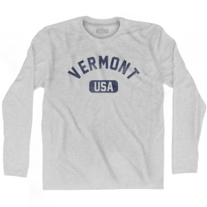Vermont USA Adult Cotton Long Sleeve T-shirt - Grey Heather