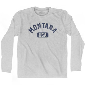 Montana USA Adult Cotton Long Sleeve T-shirt - Grey Heather Montana USA Adult Cotton Long Sleeve T-shirt - Grey Heather