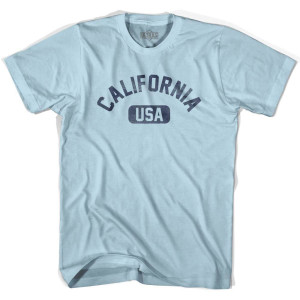 California USA Adult Cotton T-shirt - Light Blue