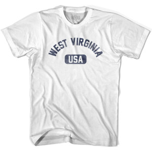 West Virginia USA Youth Cotton T-shirt - White West Virginia USA Youth Cotton T-shirt - White