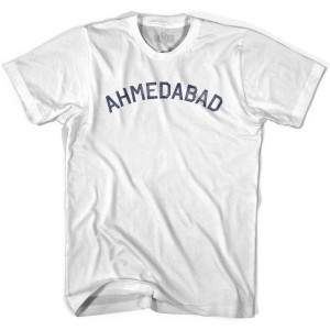 Ahmedabad Text Womens Cotton T-shirt - White Ahmedabad Text Womens Cotton T-shirt - White
