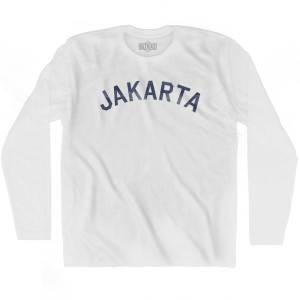 Jakarta Vintage Adult Cotton Long Sleeve T-shirt - White
