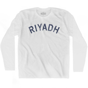 Riyadh Vintage Adult Cotton Long Sleeve T-shirt - White