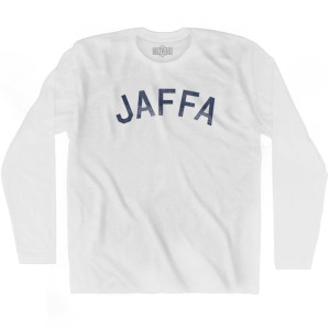 Jaffa Vintage Adult Cotton Long Sleeve T-shirt-White Jaffa Vintage Adult Cotton Long Sleeve T-shirt-White