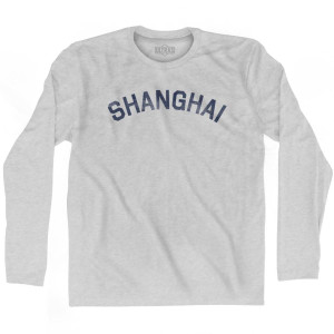 Shanghai Vintage Adult Cotton Long Sleeve T-shirt-Grey Heather Shanghai Vintage Adult Cotton Long Sleeve T-shirt-Grey Heather
