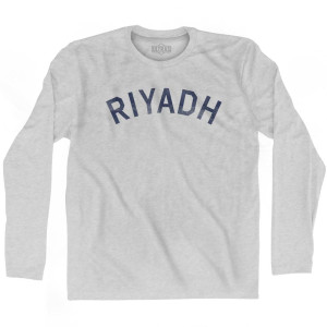 Riyadh Vintage Adult Cotton Long Sleeve T-shirt - Grey Heather Riyadh Vintage Adult Cotton Long Sleeve T-shirt - Grey Heather