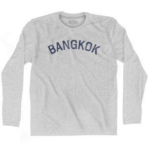 Bangkok Vintage Adult Cotton Long Sleeve T-shirt - Grey Heather Bangkok Vintage Adult Cotton Long Sleeve T-shirt - Grey Heather