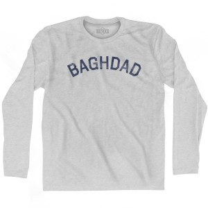 Baghdad Vintage Adult Cotton Long Sleeve T-shirt - Grey Heather