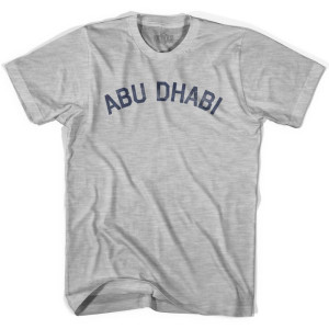 Abu Dhabi Text Adult Cotton T-shirt - Grey Heather Abu Dhabi Text Adult Cotton T-shirt - Grey Heather