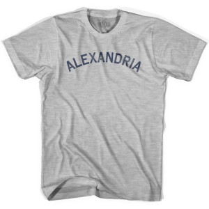 Alexandria Text Adult Cotton T-shirt - Grey Heather Alexandria Text Adult Cotton T-shirt - Grey Heather
