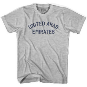 United Arab Emirates Vintage City Adult Cotton T-shirt-Grey Heather United Arab Emirates Vintage City Adult Cotton T-shirt-Grey Heather