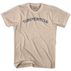 Turkmenistan Vintage City Adult Cotton T-shirt - Creme