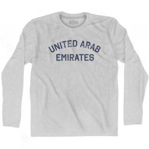 United Arab Emirates Vintage City Adult Cotton Long Sleeve T-shirt-Grey Heather