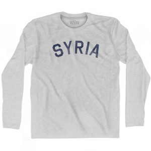 Syria Vintage City Adult Cotton Long Sleeve T-shirt - Grey Heather
