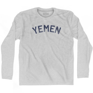 Yemen Vintage City Adult Cotton Long Sleeve T-shirt - Grey Heather Yemen Vintage City Adult Cotton Long Sleeve T-shirt - Grey Heather