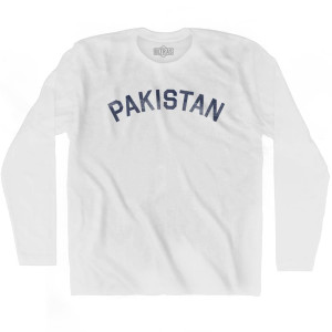 Pakistan Vintage City Adult Cotton Long Sleeve T-shirt - White