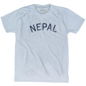 Nepal Vintage City Adult Tri-Blend T-shirt - Athletic White