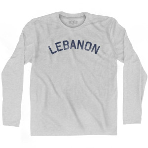 Lebanon Vintage City Adult Cotton Long Sleeve T-shirt - Grey Heather Lebanon Vintage City Adult Cotton Long Sleeve T-shirt - Grey Heather