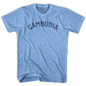 Cambodia Vintage City Adult Tri-Blend T-shirt - Athletic Blue