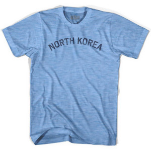 North Korea Vintage City Adult Tri-Blend T-shirt-Athletic Blue