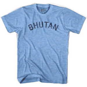 Bhutan Vintage City Adult Tri-Blend T-shirt - Athletic Blue
