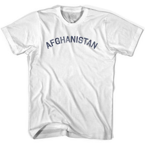 Afghanistan Text Womens Cotton T-shirt - White