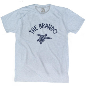 The Brando Beach Sea Turtle Adult Tri-Blend T-shirt - Athletic White