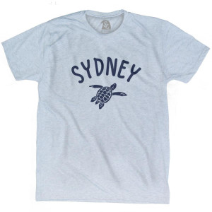 Sydney Beach Sea Turtle Adult Tri-Blend T-shirt - Athletic White