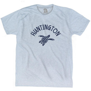 Huntington Beach Sea Turtle Adult Tri-Blend T-shirt - Athletic White Huntington Beach Sea Turtle Adult Tri-Blend T-shirt - Athletic White