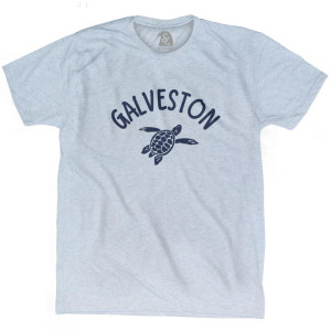 Galveston Beach Sea Turtle Adult Tri-Blend T-shirt - Athletic White Galveston Beach Sea Turtle Adult Tri-Blend T-shirt - Athletic White