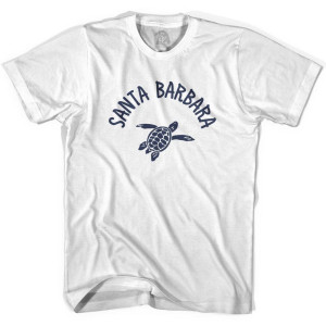 Santa Barbara Beach Sea Turtle Womens Cotton T-shirt - White