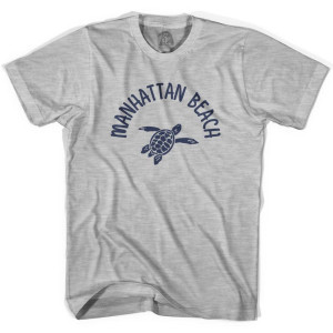 Manhattan Beach Sea Turtle Womens Cotton T-shirt - Grey Heather