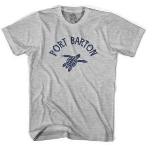 Port Barton Beach Sea Turtle Womens Cotton T-shirt - Grey Heather