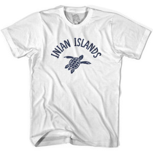 Inian Islands Beach Sea Turtle Womens Cotton T-shirt - White