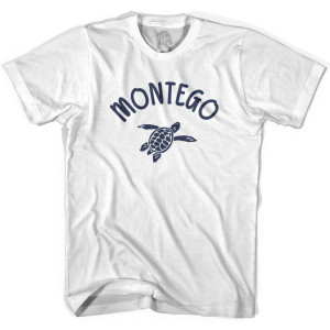 Montego Beach Sea Turtle Womens Cotton T-shirt - White