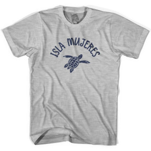 Isla Mujeres Beach Sea Turtle Womens Cotton T-shirt - Grey Heather Isla Mujeres Beach Sea Turtle Womens Cotton T-shirt - Grey Heather