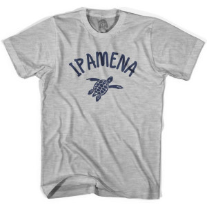 Ipamena Beach Sea Turtle Womens Cotton T-shirt - Grey Heather