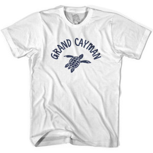 Grand Cayman Beach Sea Turtle Womens Cotton T-shirt - White
