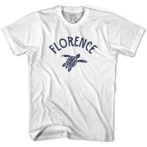 Florence Beach Sea Turtle Womens Cotton T-shirt - White